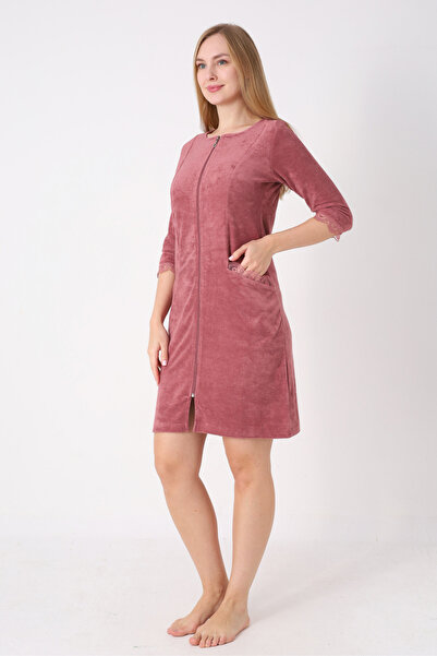 İntensive φόρεμα από βαμβακερή πετσέτα με λεπτομέρεια από δαντέλα με φερμουάρ