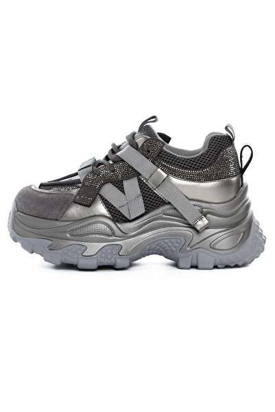 advancer Women's Sports Shoes Made of Genuine Leather 6361-8 Guncolor