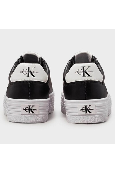 Calvin Klein Leather Women Sneaker Black Genuine Leather Casual Sports Shoes Black