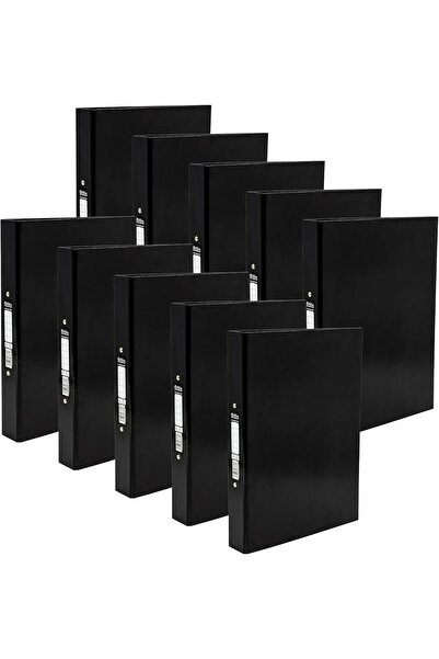 Generic Boca Pad A4 O-Ring Binders, 2-Ring, Pack of 10, 40 mm Spine, Black