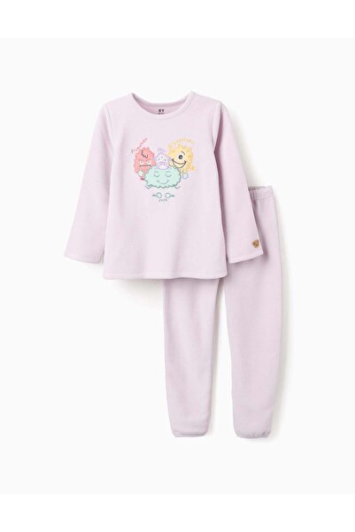 Ziddy بيجامات بولار فليس للبنات "وحوش المشاعر"، أرجواني