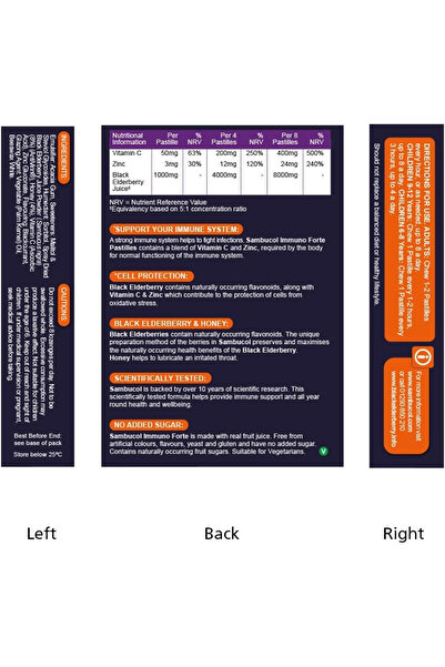 Others Sambucol Black Elderberry Immuno Forte Soft Pastilles | Vitamin C Zinc 20 40 Gm