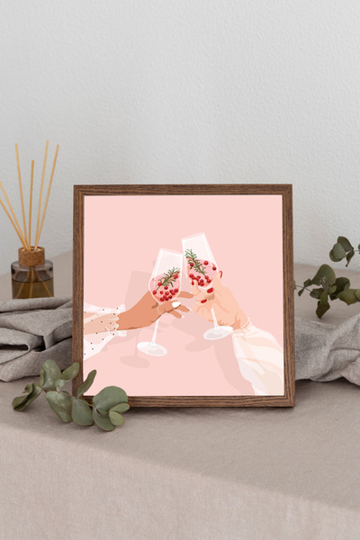 Dekorsiahome Kvadratni sto sa drvenim okvirom TK2297