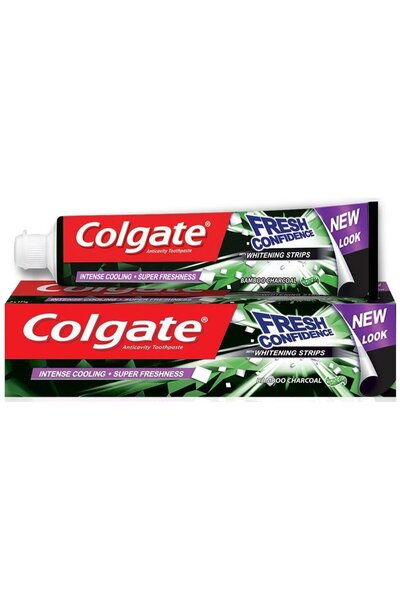 Colgate ماكس فريش فحم مع شرائط تبييض 100 مل مستورد