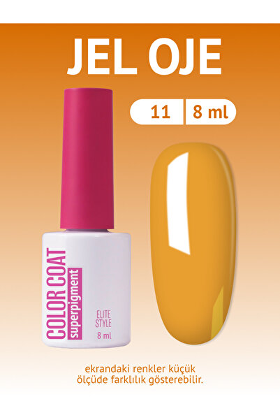 ELİTE STYLE Kalıcı Oje Color Coat 11 (8 ml) Sarı | Profesyonel ve Şık Manikür...