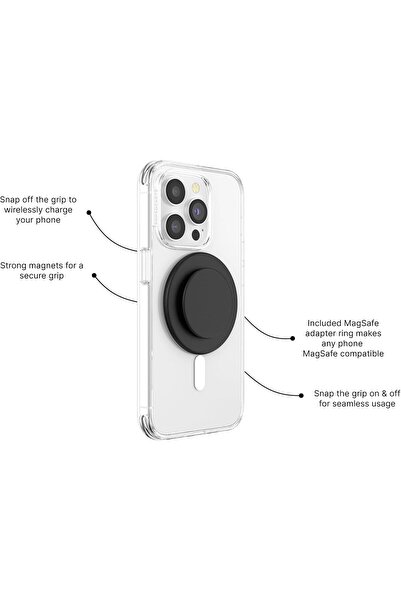 Popsockets PopGrip Compatible with MagSafe - Adapter Ring Included, Wireless ...