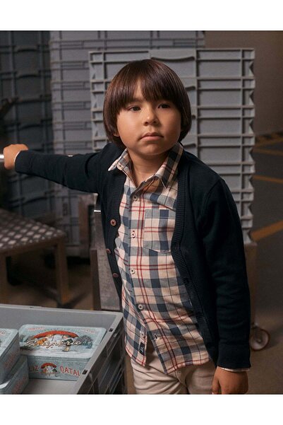 Ziddy Cotton checked shirt 'B&S' for boys, beige/blue/red