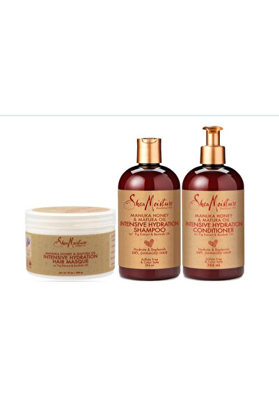 Shea Moisture Shampoo and conditioner with manuka honey and mafura oil, along...