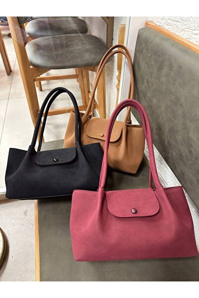 wikidayss Women's 3-Compartment Suede Shoulder Bag