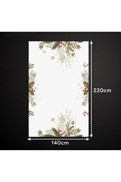 zola Festive pattern tablecloth, 220 x 140 cm, polyester, white