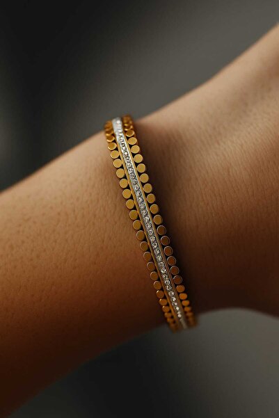 bahia butik aksesuar سوار نسائي أنيق مرصع بالأحجار الكريمة ذات الصفين باللون ...