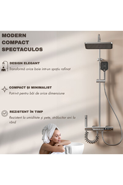 narvara Smart LED Shower Column — Temperature & Timer Display, 4 Flow Modes, 3 Spray Modes