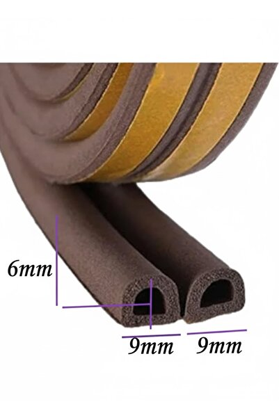 MH MiniHediye Adhesive 10X2=20 Meters (Brown) Door Window Tape Weatherstrip Cold Insulation Rubber Tapes