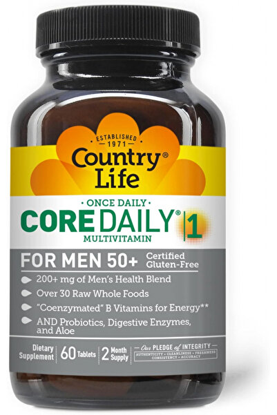 COUNTRY LIFE أقراص كور ديلي-1 للرجال من سن 50+، 60 قرصًا
