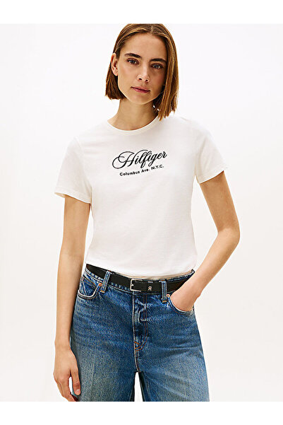 Tommy Hilfiger Logo Embroidery Crew Neck T-Shirt