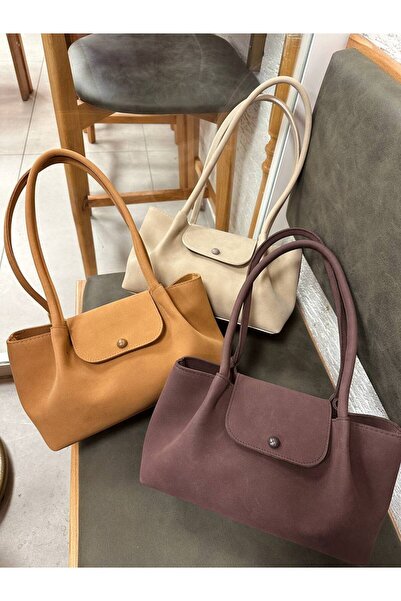 wikidayss Women's 3-Compartment Suede Shoulder Bag