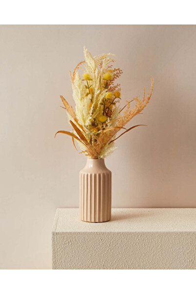 REDTAG بامباس صفراء في مزهرية سيراميك بيج