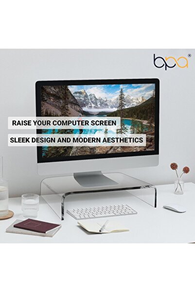 Generic Luxury Acrylic Monitor Stand by BBPA® – Transparent, Home & Office