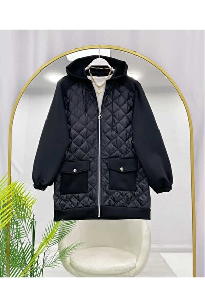 MODA VEDAT Women's Double Pocket Front Quilted Jacket