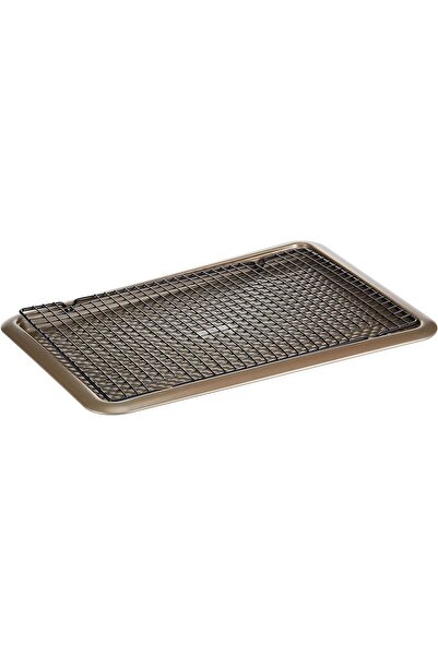 Generic Benguin Cookie Tray with Wire Rack, Gold, 46.5 × 32.8 × 2 cm (0.5 mm) - Model D321O5