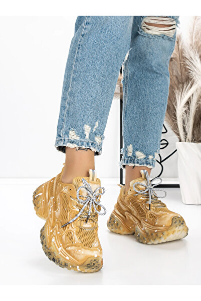 mei Pantofi Sport Dama cu Platforma 5WL83 Galben