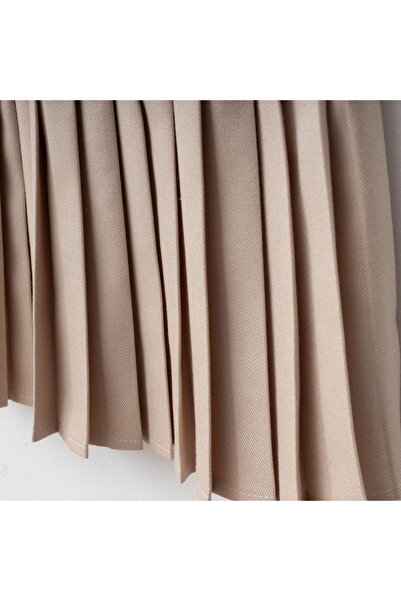 My Lusa baby wear Gökçe Heart Patterned - Knitwear Cardigan - Shirt Pleated Skirt 3-Piece Girl's Set