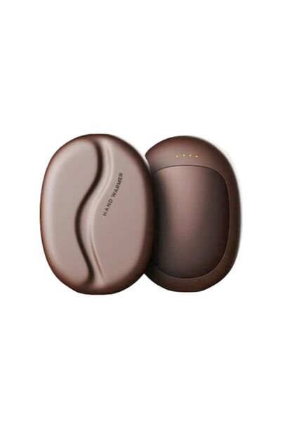 RoveZone Set de 2 încălzitoare magnetice pentru mâini, cu formă de boabe de cafea, 3 niveluri de căldură, reîncărcabile cu USB-C