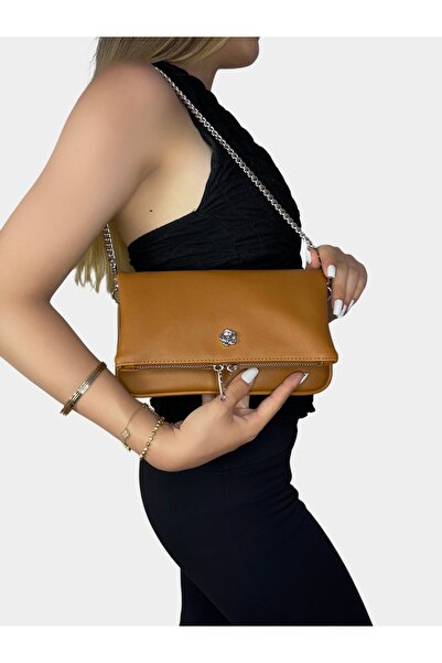 BK Bags & Accessories حقيبة يد وكتف نسائية مع حزام سلسلة