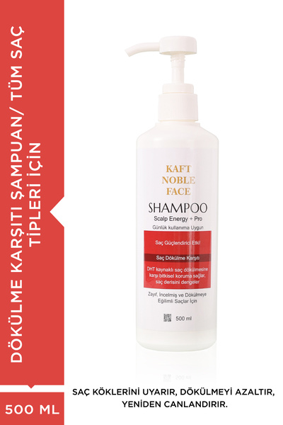 KAFT NOBLE FACE Scalp Energy+Pro-Aminexil+Procapil+Redensyl İçeren Güçlü Saç Dökülme Karşıtı Şampuan 500ml