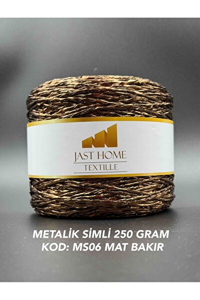 Jast Textile Metalik iki Büküm Simli Kağıt Ip , 250 gram , 420 Metre , 100% Polyester