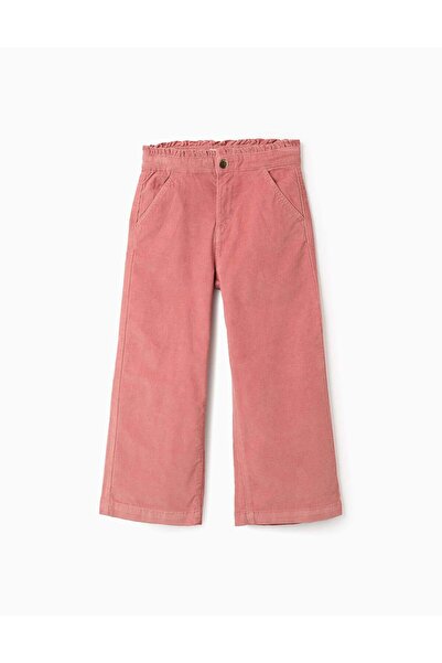 Ziddy Wide Leg Corduroy Trousers for Girls, Pink