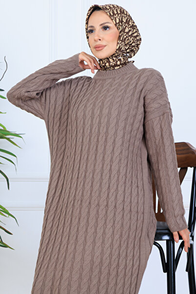 benguen Πλεκτό Φόρεμα Πλεκτομηχανής N7082 Βιζόν