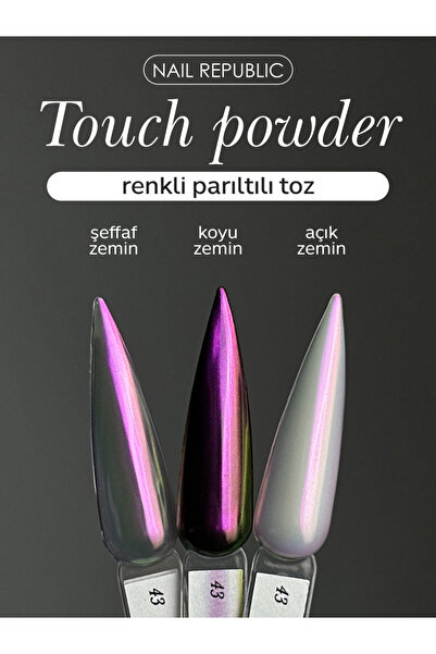 Nail Republic Işıltılı Tırnak Tozu Touch Powder 43 Mor & Şeffaf Renk – Ayna E...