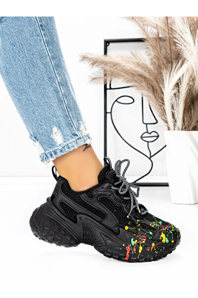 mei Γυναικεία Αθλητικά Παπούτσια με Πλατφόρμα 5WL82 Μαύρα