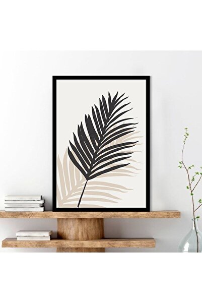 Araste Dekorasyon Füme & Bej Yapraklar 1 Çerçeve Ve Poster - C1086