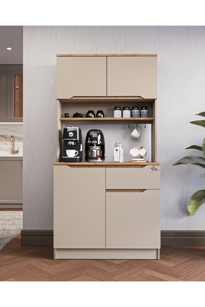 Yıldız elegance Çok Amaçlı Kahve Köşesi Dolabı Kendinden Kulplu KAPADOKYA K_401