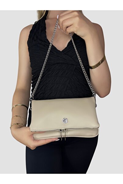 BK Bags & Accessories حقيبة يد وكتف نسائية مع حزام سلسلة