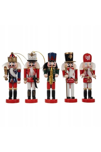 zola Set of 5 Nutcracker figurines, wood, with hangers, 13 x 4 cm, multi-colored