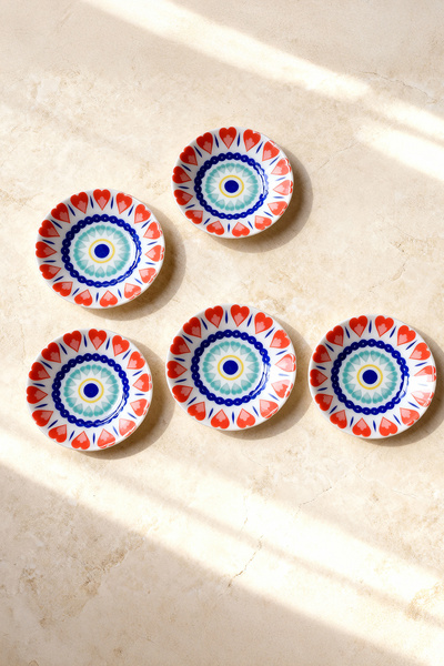 Güral Porselen Acem 6-Piece Tea Plate Set Mix 3232