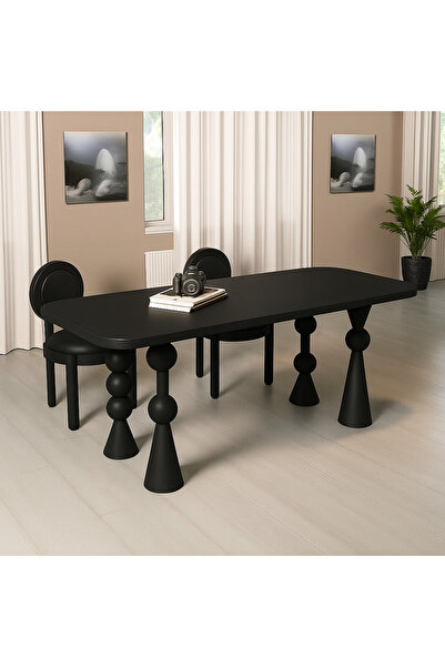 Trihome Masif Ahşap Egzotik Tasarım Yemek Masası – El Yapımı, Modern ve Şık Form