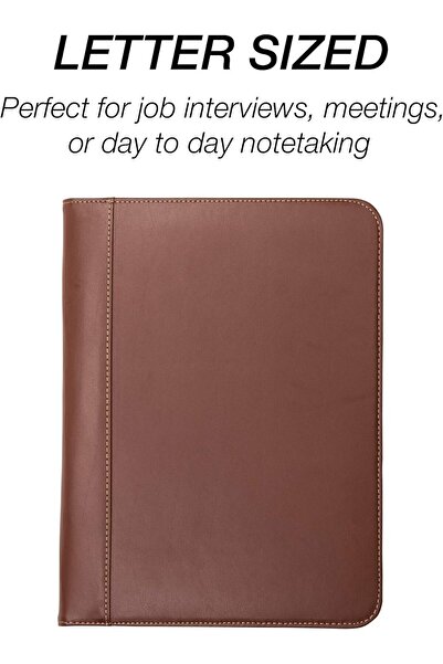 Samsill محفظة جلدية 71716 - مجلد سيرة ذاتية خفيف الوزن مع لوحة رسائل (21.25 × 27.5