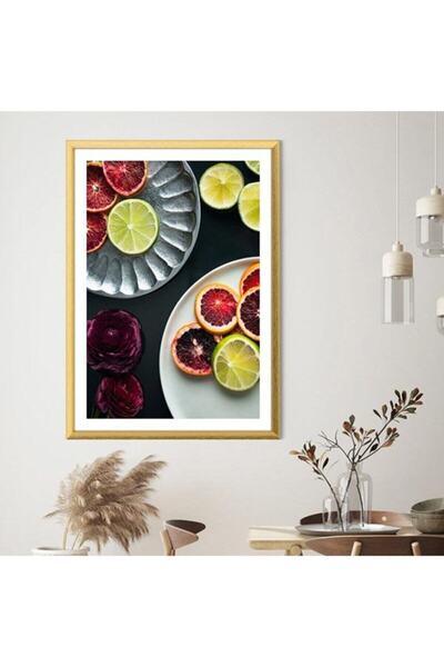 Araste Dekorasyon Orange and Lemon Slices 1 Frame and Poster - Mt1076
