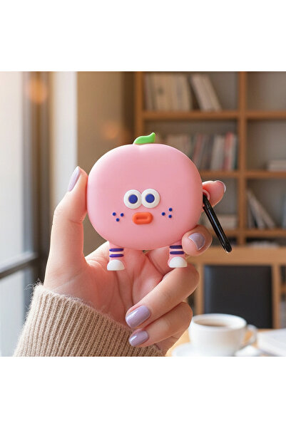 Samsung CaseOnn Galaxy Buds Core Kılıf Karakter Figürlü Elma Pembe