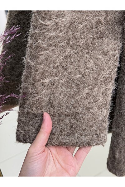 MİHRA STORE Allison 3 Χρυσό Μπουφάν Κασμίρ-ZN4219 Καφέ