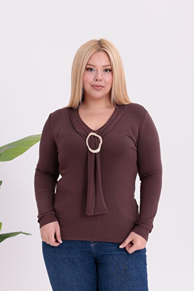 Siyezen Plus Size Scarf Gold Accessory Blouse