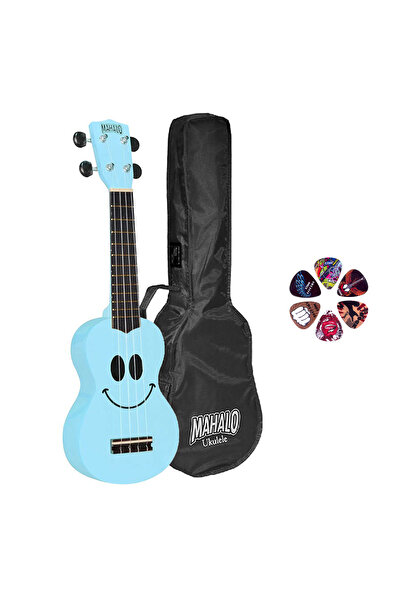 Mahalo SMILELBU – Set ukulele sopran Basic1, Smile Albastru Deschis, cu husă ...