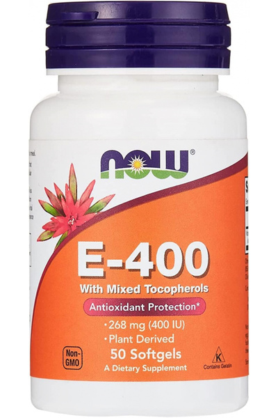 Now Foods كبسولات جيلاتينية لينة من مزيج التوكوفيرول والسيلينيوم E-400، 100 كبسولة