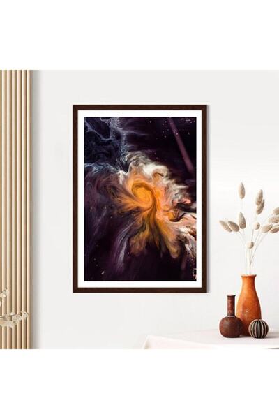 Araste Dekorasyon Orange Galaxy 1 Frame and Poster - Do1079