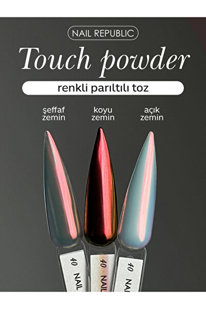 Nail Republic Işıltılı Tırnak Tozu Touch Powder 40 Kırmızı & Şeffaf – Ayna Ef...