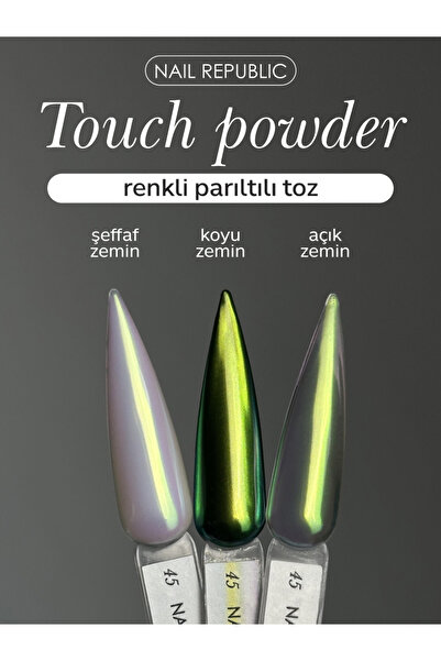 Nail Republic Işıltılı Tırnak Tozu Touch Powder 45 Yeşil & Şeffaf – Ayna Efek...